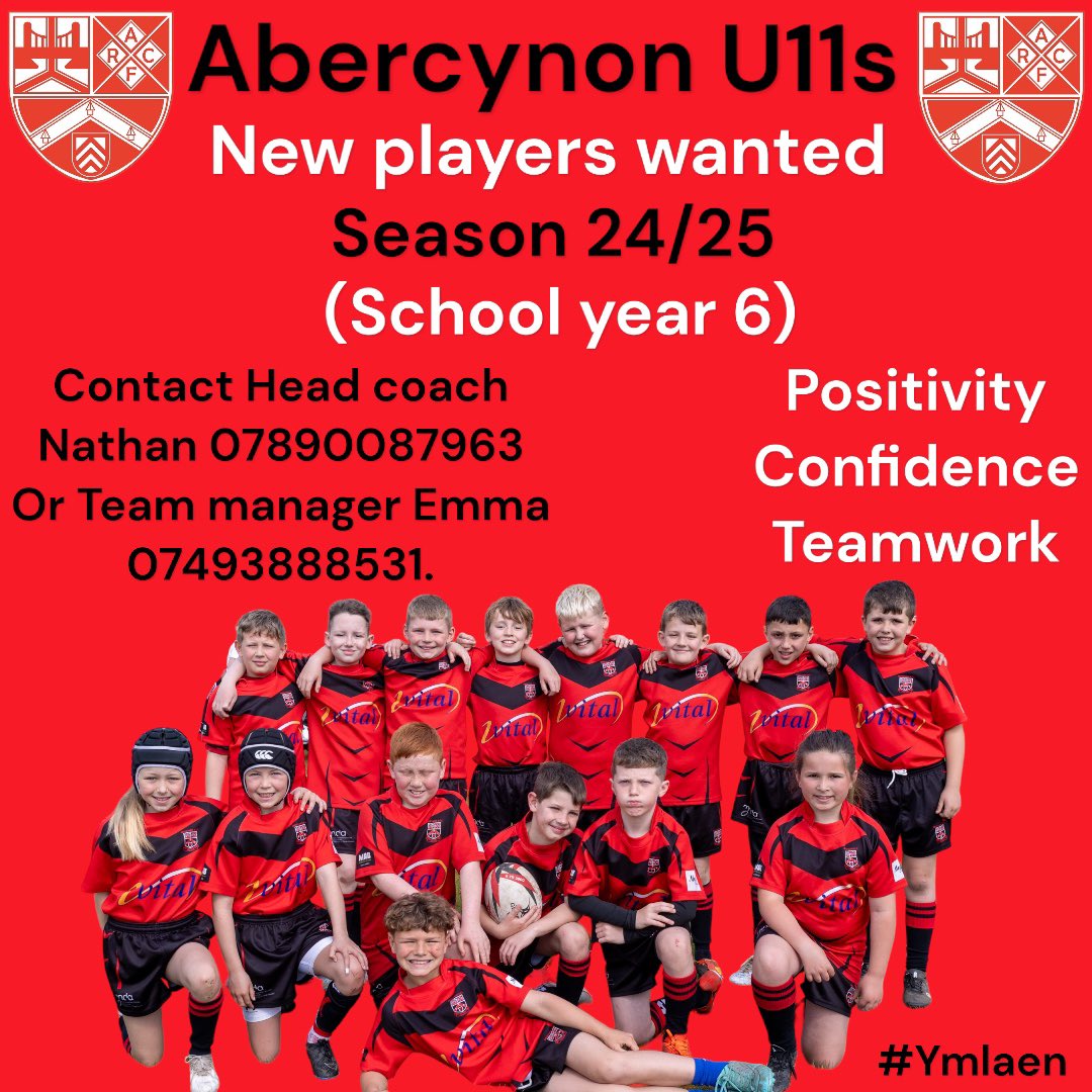 EmmaGethin's tweet photo. 🔴⚫️ NEW PLAYERS WANTED 🔴⚫️
🏉If your child is looking for a new team or a new challenge then please get in touch 
🌟Join our fantastic club and be part of something incredible this upcoming season 
😎Our teams are something we take great immense pride in 
#rugby @AbercynonRFC https://t.co/LLh3nMFWnX