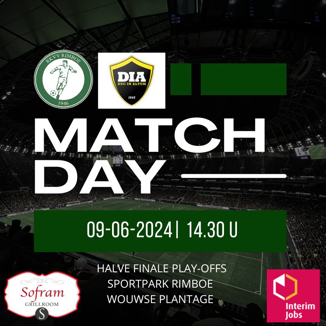 RKVVRimboe's tweet photo. Vandaag de halve finale van de play-offs!!! https://t.co/laA8YaFKd2