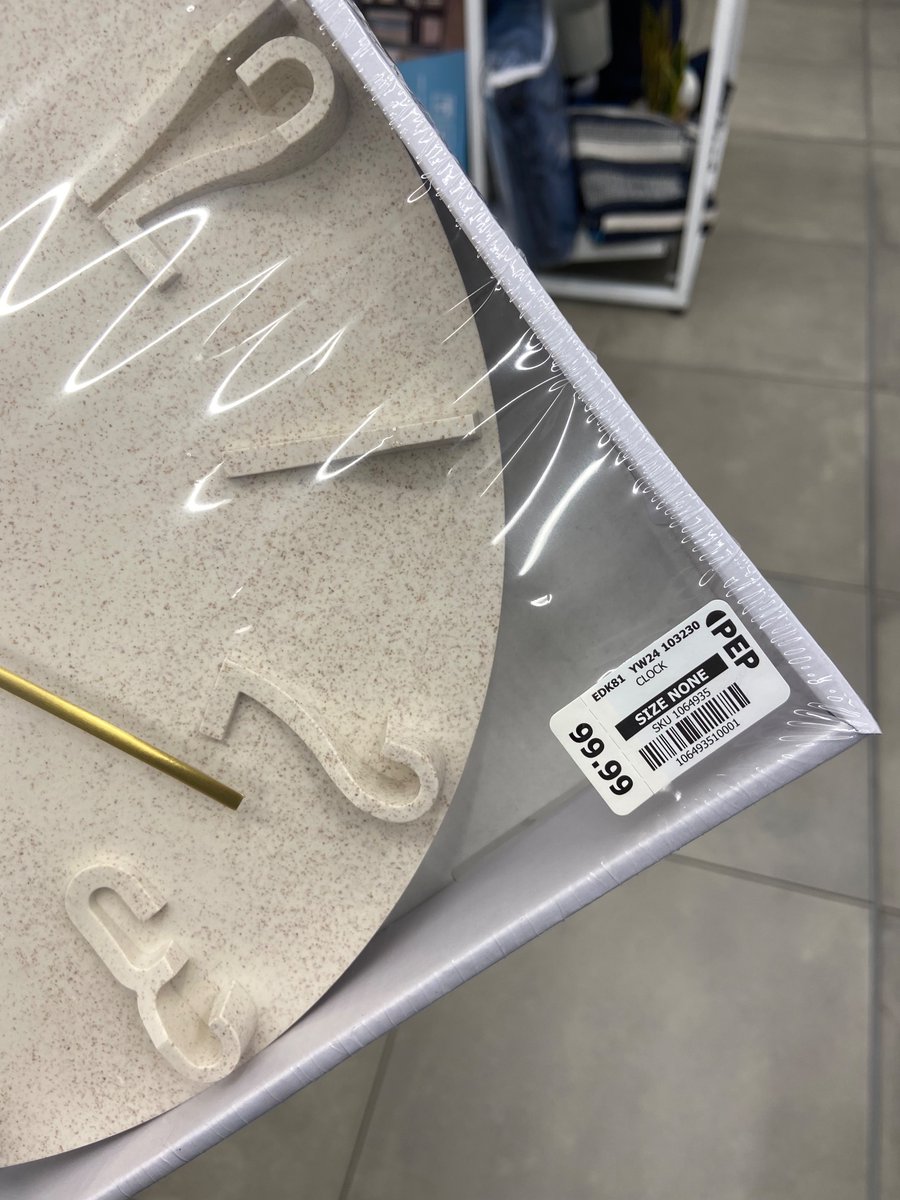 DropdLive's tweet photo. Textured wall clock🔥for R99.99✨from @PEPstores_SA .  Store Location: Rosebank Mall📍. 

#explore #dropd #pephome #pepfinds #trendingcontent  #homedecor #girltalkza https://t.co/50sVivwt5s