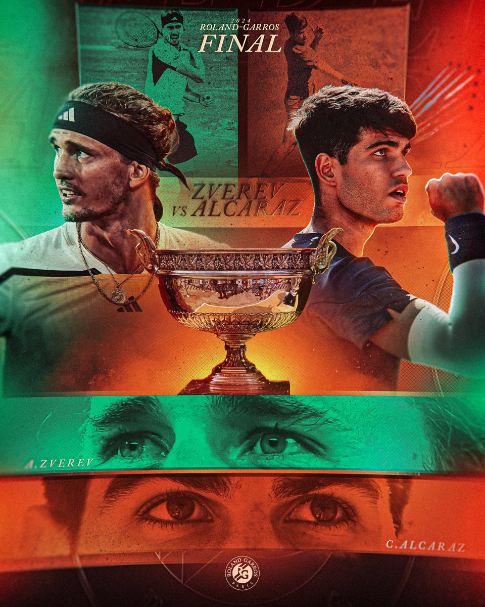 rolandgarros's tweet photo. 10th meeting. 4th in a Grand Slam. For a 1st Roland-Garros title.

#RolandGarros https://t.co/T2azJ96h6a