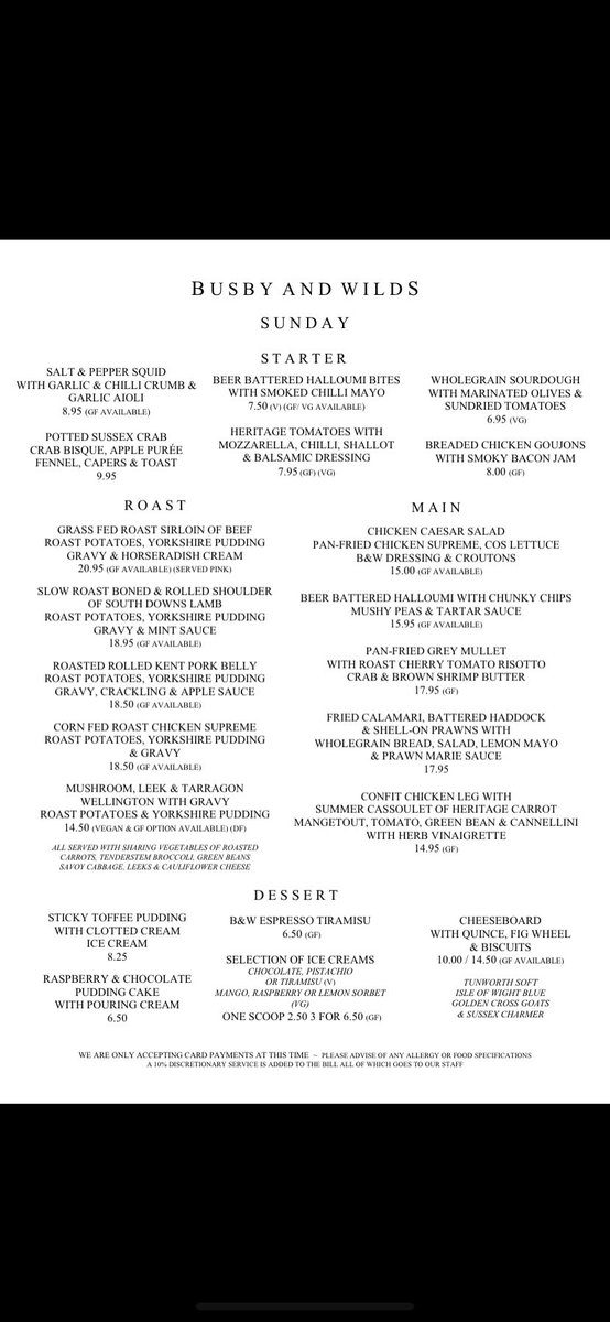 Brand new Sunday Menu on today. Kitchen open 12-6 plenty of space for everyone.