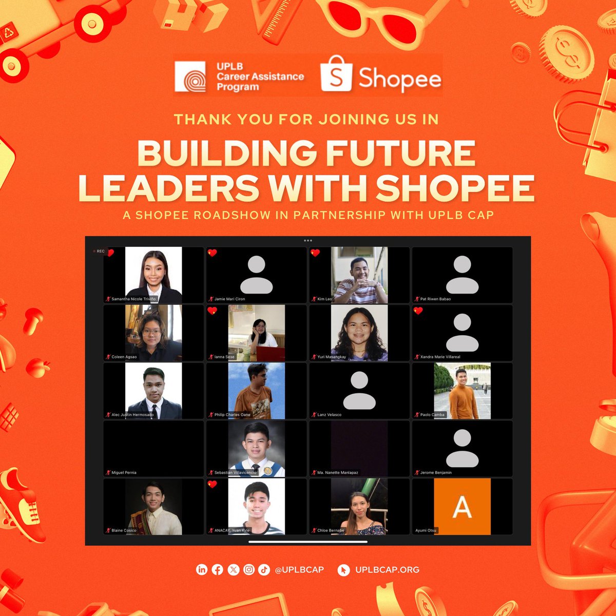 uplbcap's tweet photo. A huge thanks to all the attendees of Shopeeโs Online Roadshow in partnership with UPLB CAP! ๐ซก
We hope you learned opportunities in the quest to become the futureโs new leaders! ๐
#ShopeePH
#FutureOperationsLeadersProgram
#UPLBCAPxShopee
#ExperienceUPLBCAP https://t.co/PGpnx3Fqcm