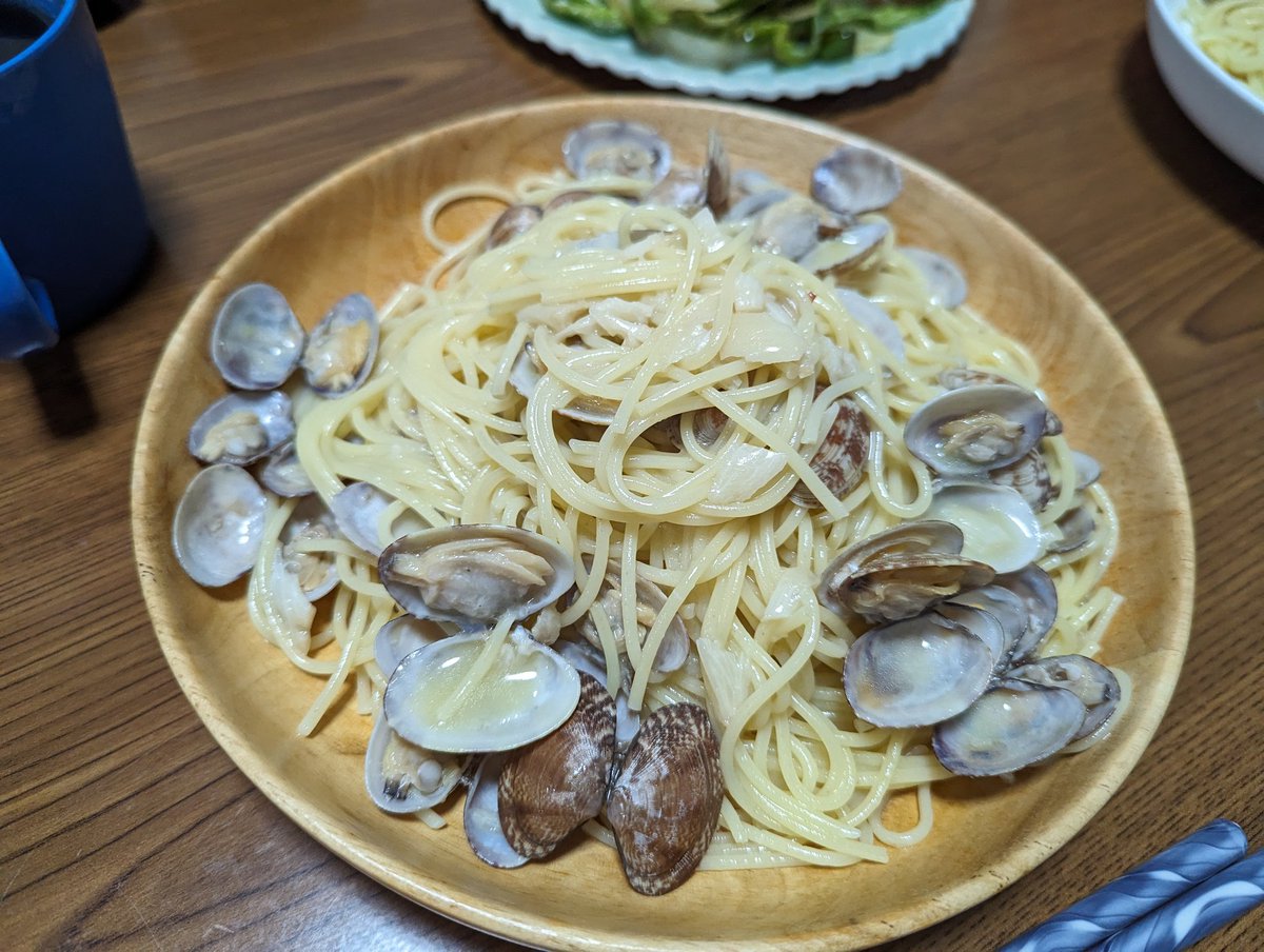 潮干狩りで取ったアサリでボンゴレビアンコ