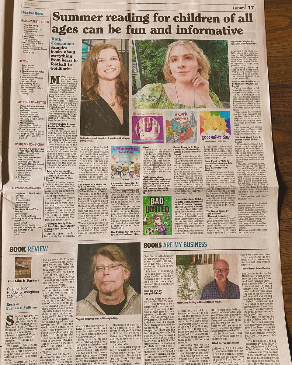 Sadhbh Rosenstock (@5rosenstock) on Twitter photo A lovely surprise to see Teidí (and myself!) featured in <a href="/irishexaminer/">Irish Examiner</a>
Míle buíochas le Ruth Concannon for supporting Irish-language books 📚
The Teidí series is beautifully illustrated by <a href="/ciarasworld/">Ciara Ní Dhuinn</a>
Available at picnicpress.ie and book shops A lovely surprise to see Teidí (and myself!) featured in <a href="/irishexaminer/">Irish Examiner</a>
Míle buíochas le Ruth Concannon for supporting Irish-language books 📚
The Teidí series is beautifully illustrated by <a href="/ciarasworld/">Ciara Ní Dhuinn</a>
Available at picnicpress.ie and book shops