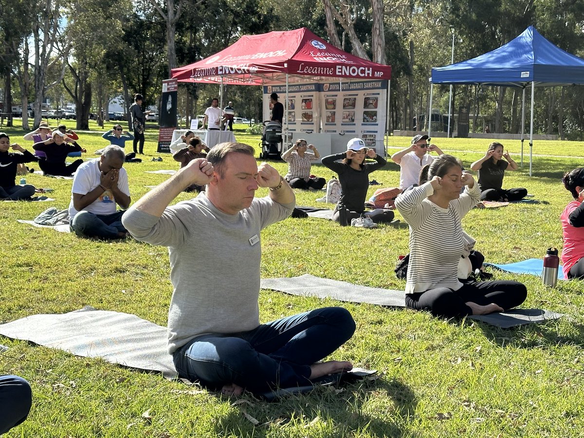 DjjsAustralia's tweet photo. Excited to announce the International Day of Yoga celebrations on 9th June in Brisbane! Supported by Councillor Emily Kim &amp; the Consulate General of India.  10th DJJS Australia, Brisbane branch event and 8th collaboration with Calamvale ward. #YogaDay #Brisbane2024 https://t.co/7EV8BvVFtA