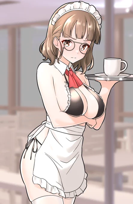 ローマの進水日なので以前リクエストで描かせていただいたメイドビキニローマ再掲#艦これ #ローマ進水日 