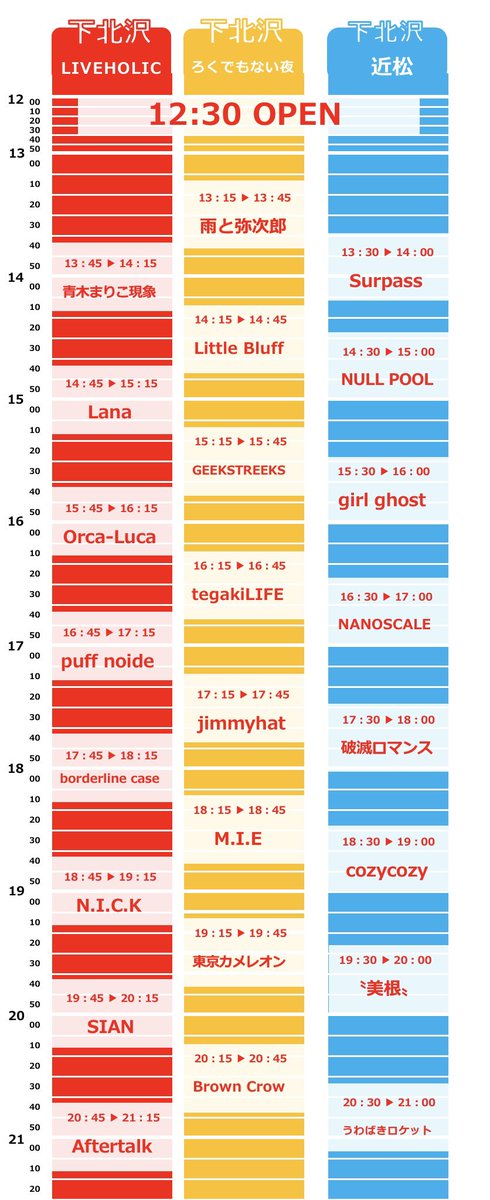 Aftertalk_News's tweet photo. 🎉TIME TABLE 大公開🎉
2024.6.29 MUSHUP FES
タイムテーブル公開です！是非楽しみに！

またOPEN/STARTが変更になっております
変更後→12:30/13:15となりますのでお気をつけください！ https://t.co/tb2CthSwpq