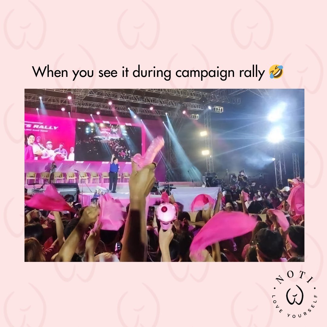 NotiPhilippines's tweet photo. The best part during rally is to show your favorite pink toy.
#iamnoti #notiph #FemTech #sexualempowerment #bodypositivity #ownyourpleasure #embraceyourself #loveyourselfph #selfloveph https://t.co/e6KMcsCW3X