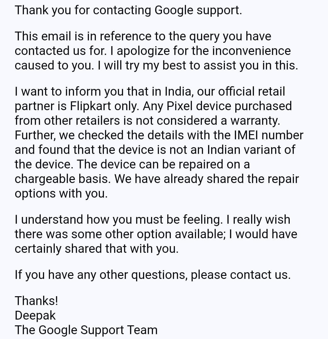 KunalAKothari's tweet photo. @amazonIN @amazon @madebygoogle @GoogleIndia @GooglePixel_US  You two multinational corporations are making a fool out of your loyal customers. Never buying from either of you two again. What a shit show!! https://t.co/wzw7FbMSpX