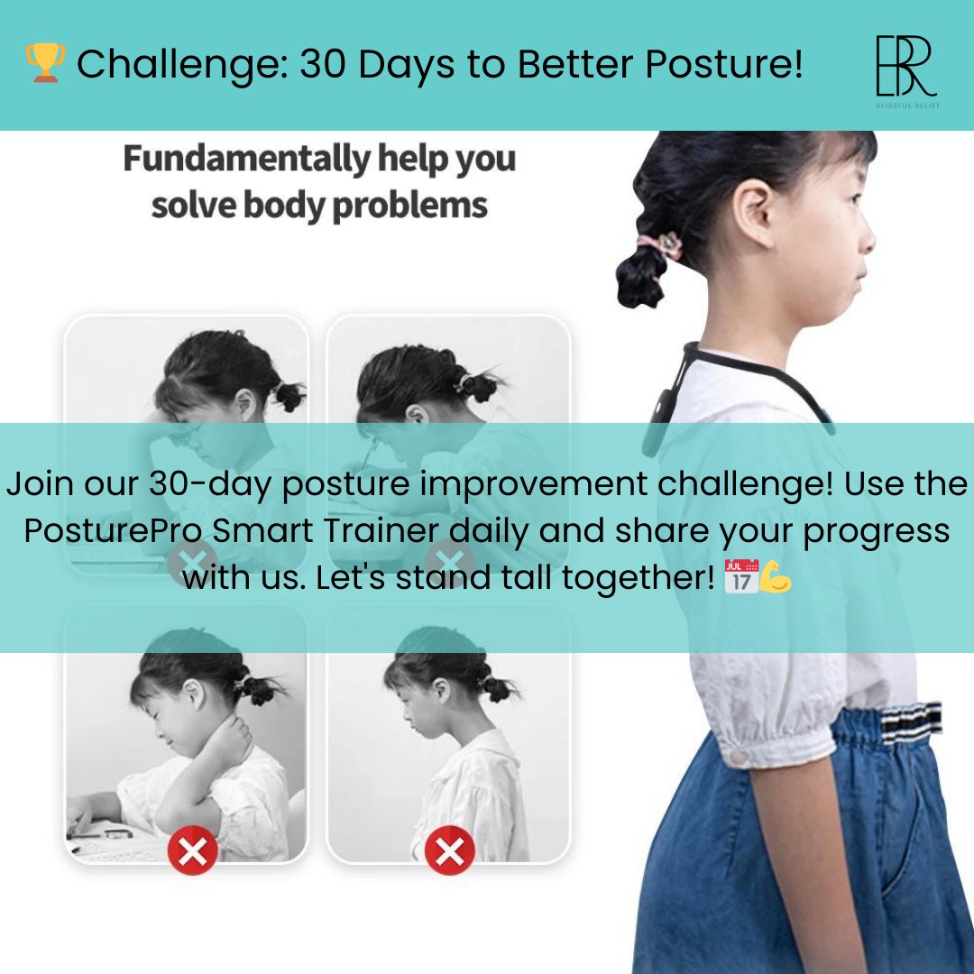 blissful_relief's tweet image. Join our 30-day posture improvement challenge! Use the PosturePro Smart Trainer daily and share your progress with us. Let&apos;s stand tall together! 📅💪

🔗 ( blissfulrelief.net/products/postu… )

#30DayChallenge #PostureChallenge #BetterPostureJourney #PostureProChallenge #JoinUs