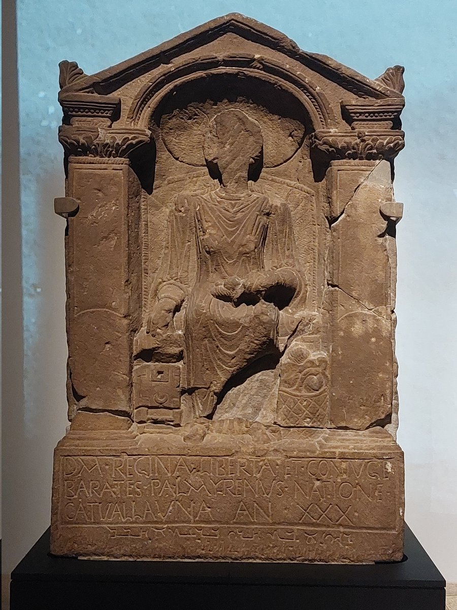 I think it is personal privilege to finally 'meet' Regina of the Catuvellauni, wife of Barates from Palmyra, Syria. Her tombstone is currently in the BM Legion exhibition alongside some amazing artefacts such as the Dura shield #Roman #Archaeology