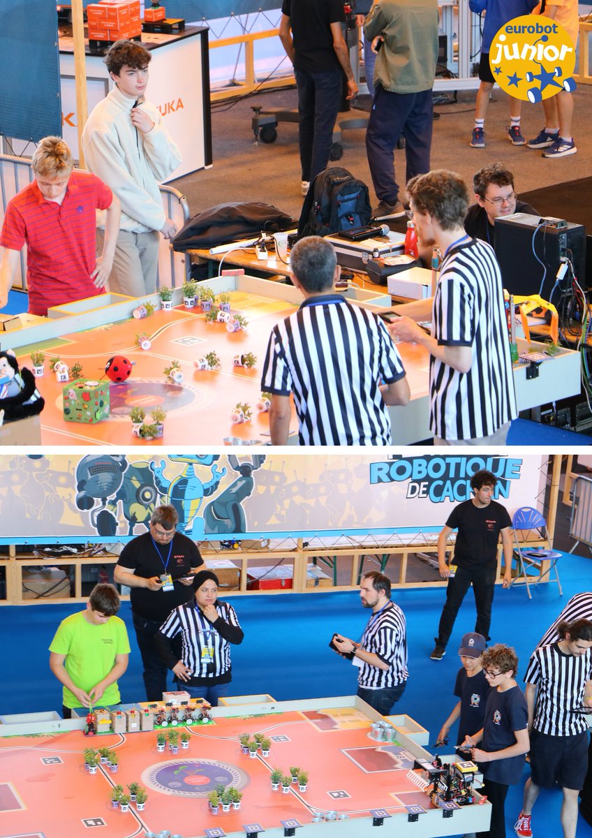 GRAND FINALS OF EUROBOT JUNIOR 2024

The Eurobot Junior final kicks off at 3:00 PM this afternoon!
 Get ready to see some super cool robots and experience some intense moments!

The teams have worked hard to get here, so it’s going to be serious! 
 Web TV: youtube.com/watch?v=XrNs8H…