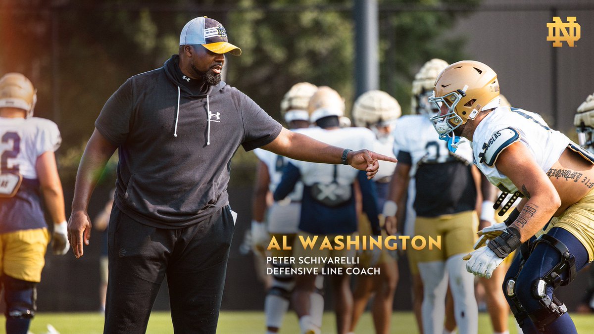 Notre Dame Athletics extends sincere thanks to Peter Schivarelli, '71 for generously making a gift to endow <a href="/NDFootball/">Notre Dame Football</a>'s defensive line coach position!

<a href="/CoachWash56/">Al Washington</a> will assume the title of Peter Schivarelli Defensive Line Coach → bit.ly/3VwFom3

#GoIrish ☘️