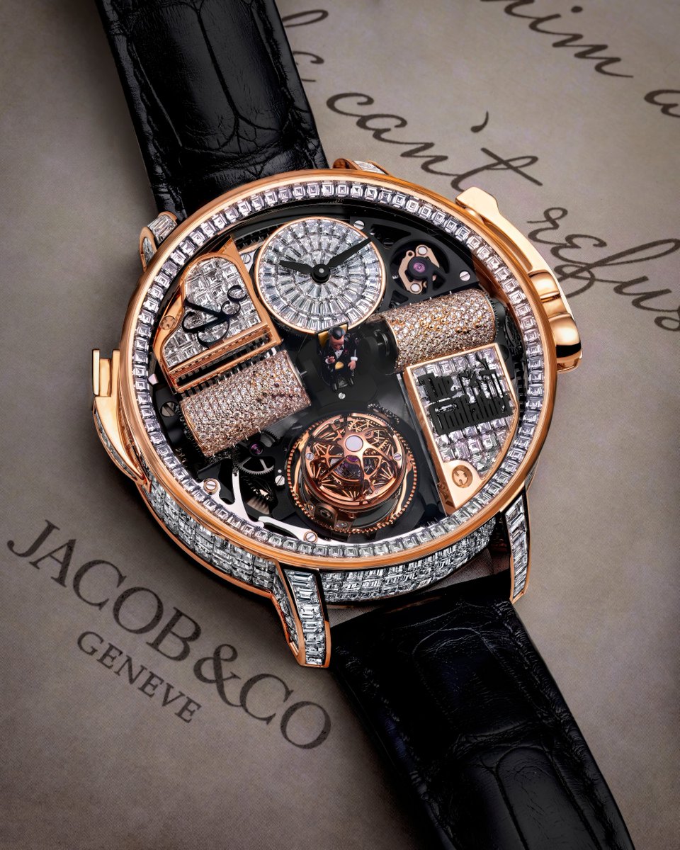 There's no other timepiece like Opera Godfather. This is a high complication watch with a unique movement with triple-axis tourbillon and a music box. They're mounted on a platform that spins as it plays The Godfather's original tune.

#JacobandCo #InspiredByTheImpossible