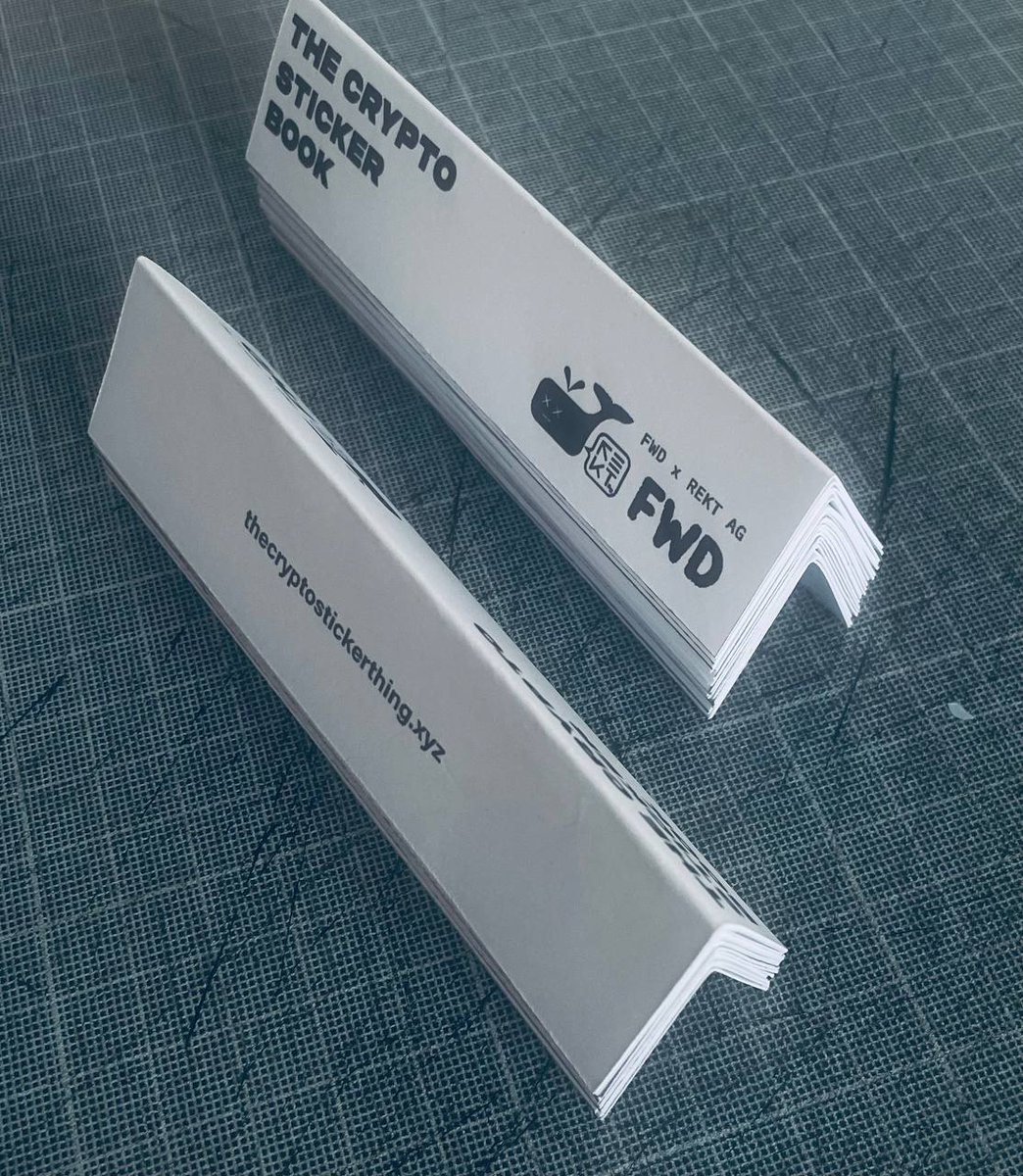stickerthing's tweet photo. No sleep till #Basel - @fabooowy tests packaging options for the CRYPTO STICKER BOOKS and labels everything with his new toy, a handheld printer.
#cryptosticker #stickerculture #stickers #art #cryptoart #digitalart #analogart #book #collectors https://t.co/ypyKcFfUQN