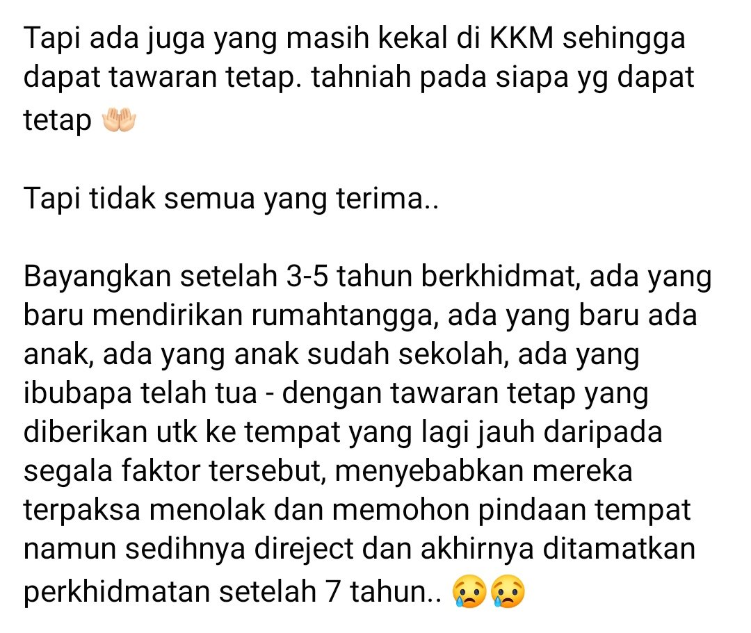 nazminton's tweet photo. @DrDzul I really hope you read this, Datuk Seri. Some appealed for placement in peninsular but was rejected. 

Everyone has their own reason to appeal, Datuk Seri. https://t.co/OuLKwOdjc8