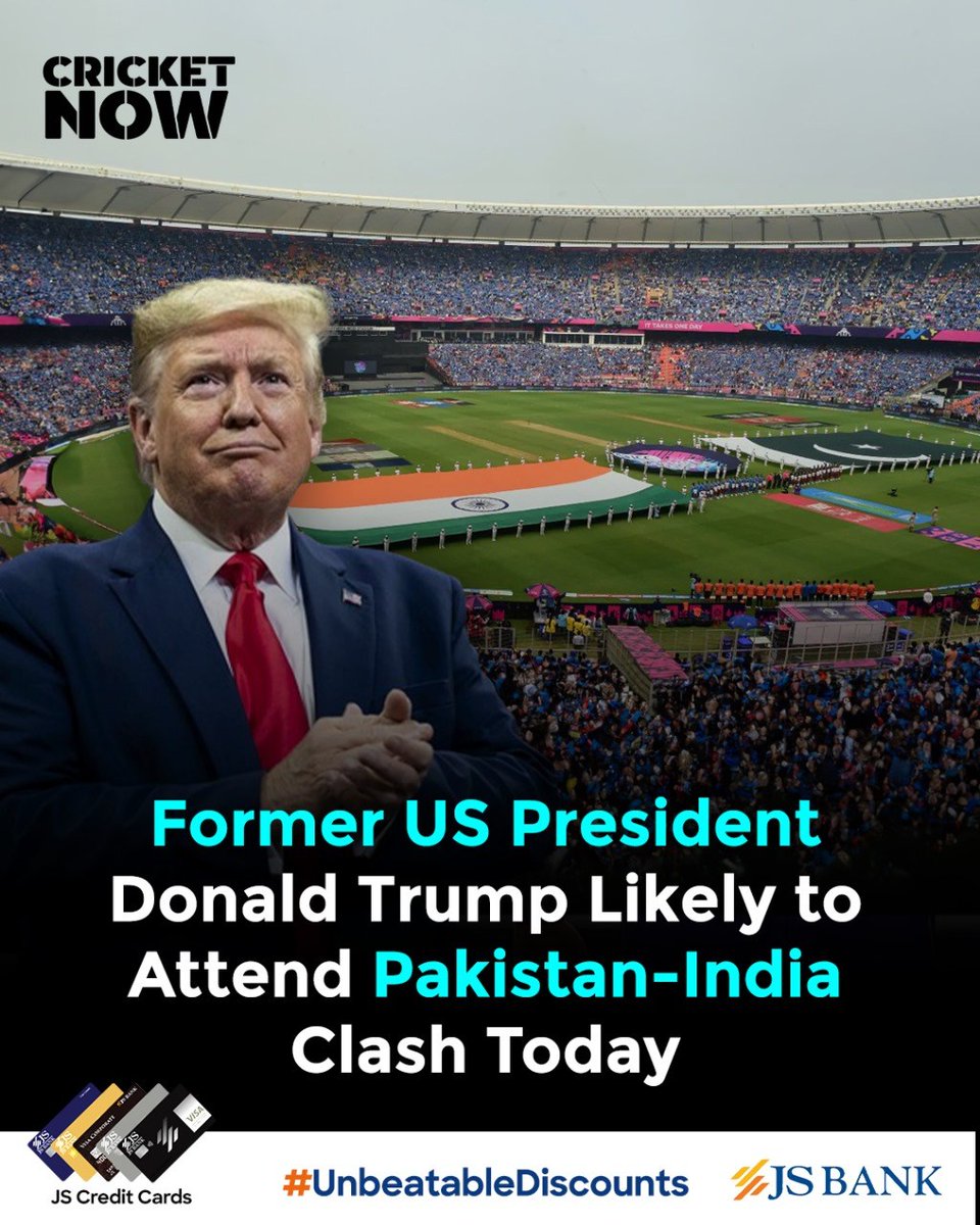 RealCricketNow's tweet image. Former US President Donald Trump is expected to attend the Pakistan-India cricket match today.

#t20 #worldup #cricket #pakvsind