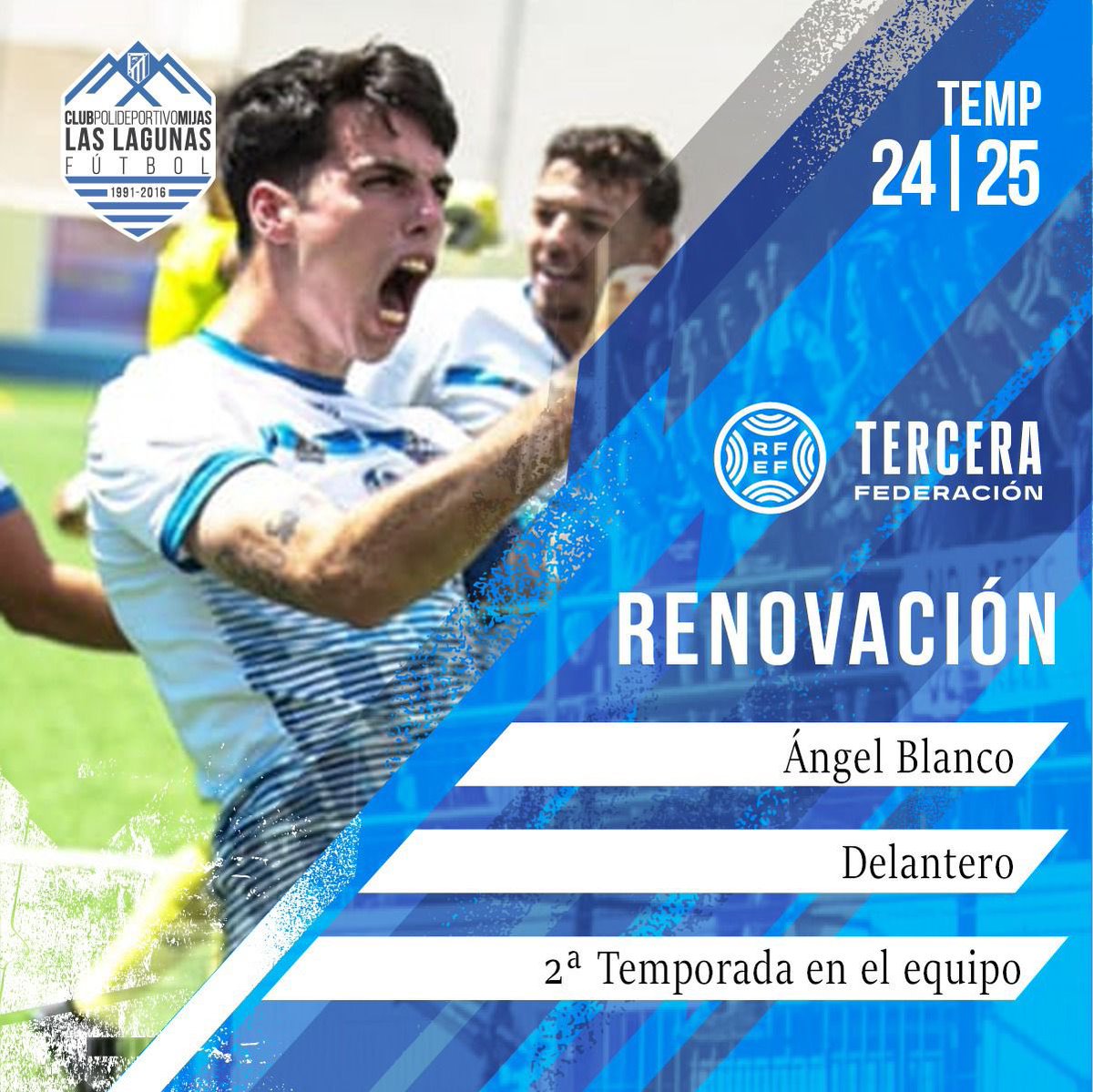 cpmlaslagunas's tweet photo. ✅🤝 RENOVADO | Ángel Blanco 

Angel Blanco se convierte en nuestra segunda renovación para nuestro proyecto de 3ªRFEF.

🙌🍀Muchísima suerte y enhorabuena Ángel. Vamos con todo !!👊

🔗💻Más detalles en nuestro perfil de Instagram y Facebook https://t.co/onppnzIAo4