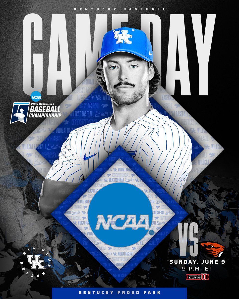 UKBaseball's tweet photo. Time for some #KPPAfterDark. 

🆚 [15] Oregon State
⚾️NCAA Lexington Super Regional - Game 2
🏟Kentucky Proud Park
🕕9 p.m. ET
📺@ESPNU
💻https://t.co/HR1RSLRml3
📻https://t.co/A175oCgzEQ
📊https://t.co/Udm0i4JsaN
🎟️https://t.co/pQYw9RDkdX 

#WeAreUK x #RoadToOmaha https://t.co/zfkeAWzn5m