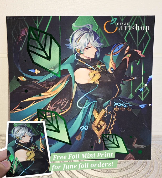 (RTs )June shapi update! added new star rail stickers, new foil prints, and a little restock!free mini foil print for all foil print orders this month  too link to shop below 