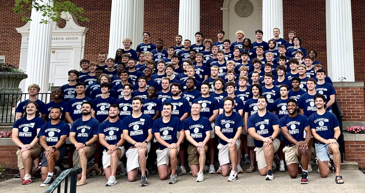SCBoysState's tweet photo. When you see these Men
and these Blue Shirts, on these steps…

Palmetto Boys State is OPEN!
Welcome to #PBS2024! Over 1000 young men from all over SC are now arriving at @AndersonUnivSC for the best week of their lives! #WeAreBoysState! https://t.co/BhABLKkWa9
