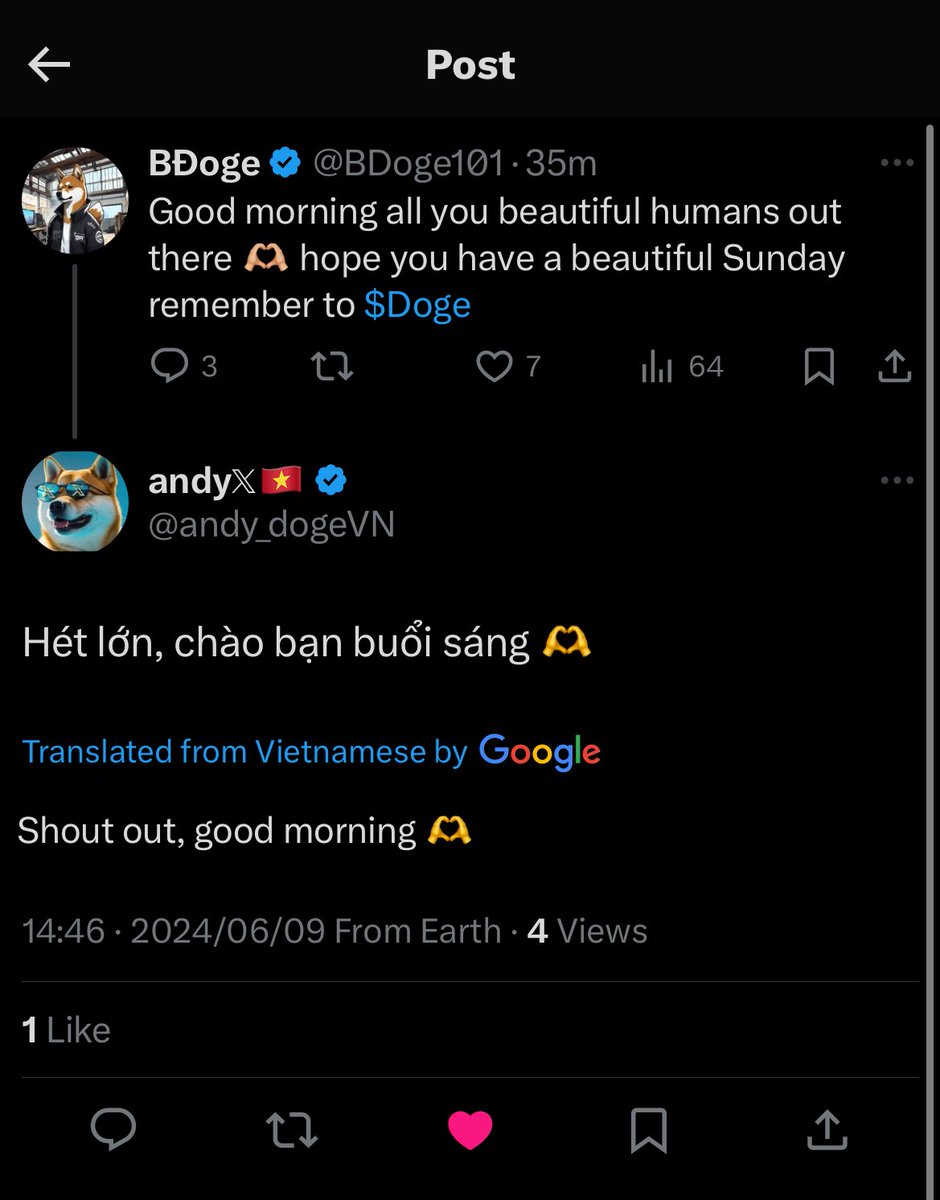BDoge101's tweet image. #X is amazing 🫶🏼. Communicate if your own language on a post and you can translate 🫶🏼 #TeamHumanity