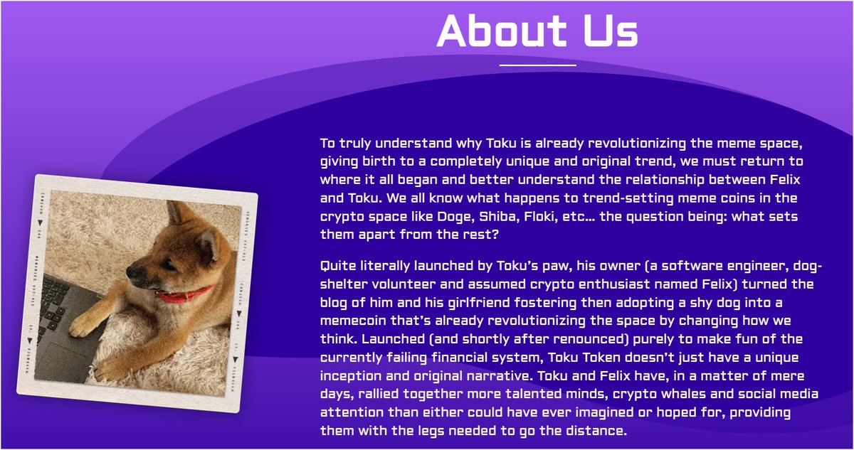 3 days have pass and $TOKU is still holding strong and attempting for breakout! What really strong chart we got here!
Is this the next #WIF? Let's find out! Seem it got a solid community too! LFG!

📊dextools.io/app/en/ether/p…

Join if you believe in $TOKU!
✉️t.me/TokuCoin