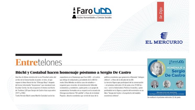Faro_UDD's tweet photo. [PRENSA]🇨🇱👨🏻‍🏫🌧️
“Büchi y Costabal hacen homenaje póstumo a Sergio de Castro” en #FaroUDD vía @ElMercurio_cl ✨ https://t.co/tqiU4Suewe