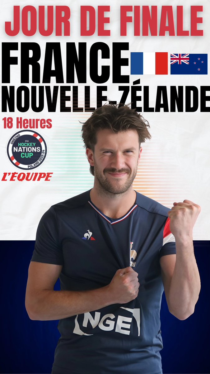 𝑱𝒐𝒖𝒓 𝒅𝒆 𝒇𝒊𝒏𝒂𝒍𝒆🏆
Nos Bleus affrontent la 
Nouvelle-Zélande 🇳🇿 dans cette finale de Nations Cup ⚔️ 

Rendez-vous à 18h sur l'Équipe LIVE pour suivre le match 👇 lequipe.fr/tv/

ALLEZ LES BLEUS 🇫🇷