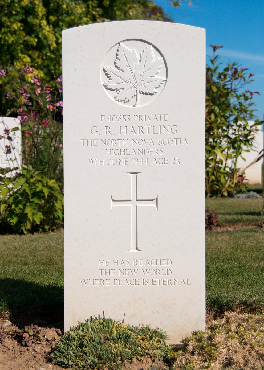 brucefmacdonald's tweet photo. On June 9, 1944, Private Gordon Rudolph Hartling, Spanish Ship Bay, Nova Scotia, was killed in action in Normandy, France, while serving with the North Nova Scotia Highlanders. Gordon's story is available online at:
https://t.co/5QP3szLC8K https://t.co/CRt6FaZ2Js