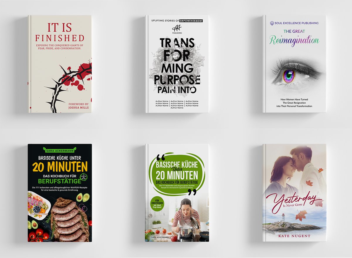 D_CloudDigital's tweet photo. These book cover designs were created for different clients. Every design was created depending on individual client needs and requirements.

Full Project: https://t.co/65UgAzAQFc

#bookcover #ebook #reimagination #foodbook #cookbook #success #christian #jesus  #storybook #love https://t.co/D5jMX3pmu9
