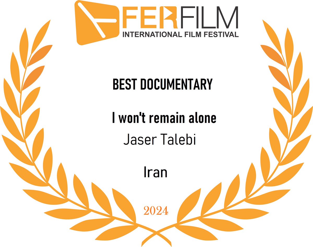 The short documentary "I Will Not Remain Alone," directed by Yaser Talebi and produced by Fariba Arab, won the Best Documentary award at the 12th Ferizaj International Film Festival in Kosovo.