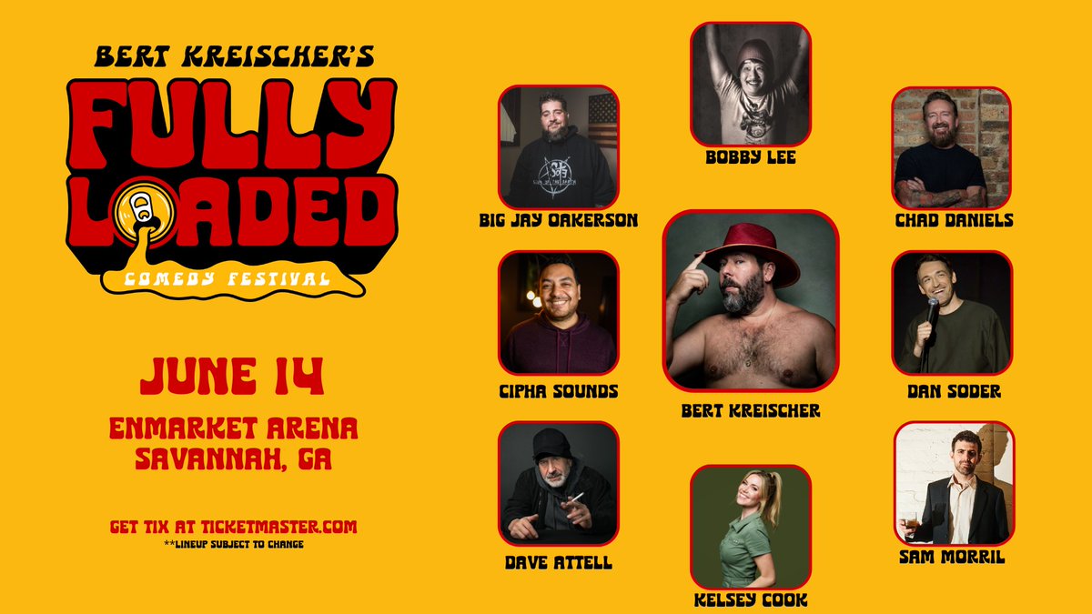Listen for the qualifying keyword this week during the 5 O’Clock Traffic Jam and you could win a pair of tickets to see Bert Kreischer’s Fully Loaded Comedy Festival at Enmarket Arena on June 14th.