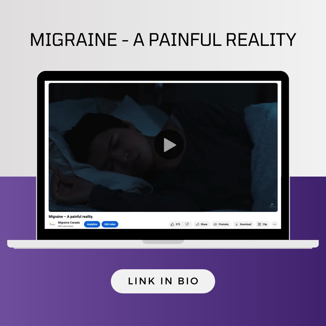 MigraineCanada's tweet photo. For Migraine Awareness Month, we would like to highlight our film "Migraine - A Painful Reality" 

Migraine is so much more than a headache. It’s a debilitating neurological condition affecting millions of Canadians, most of them women.

Watch Here: https://t.co/pJMj21UXBx https://t.co/tVay6plbrW