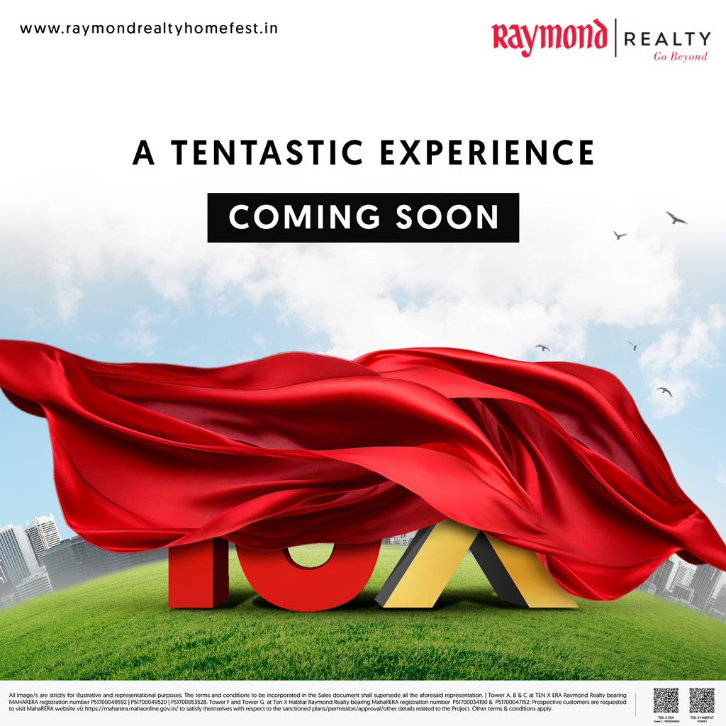RaymondRealtyIN's tweet photo. Something amazing is on the way! Get ready for an unforgettable adventure with Raymond Realty's tentastic experience.
Stay tuned for the big reveal!
#RaymondRealty #Raymond #Teaser #ComingSoon #Tentastic #Homes #Residences #RealEstate #Thane https://t.co/NGXE3Iqzlv