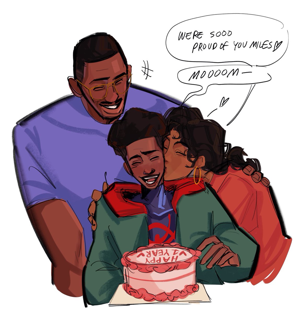 waaaooon_'s tweet photo. gave miles his family back for spiderversary https://t.co/AUXXQq9hjF