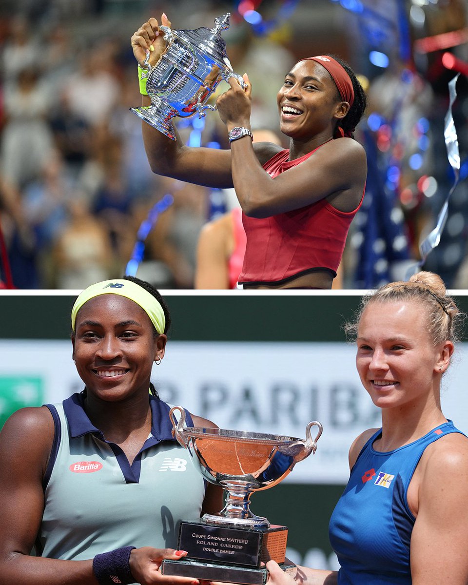 Eurosport_PL's tweet image. ✅ #USOpen23 
✅ #RG24

Coco Gauff od dzisiaj jest mistrzynią wielkoszlemową (i to obecną!) zarówno w singlu, jak i deblu 🙏

#RolandGarros