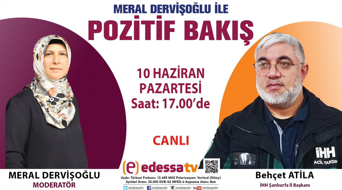 meraldervisoglu (@meraldervisoglu) on Twitter photo 10 Haziran Pazartesi saat 17.00'de @TvEdessa kanalında <a href="/ihhurfatemsilci/">İHH Şanlıurfa Temsilciliği</a> Şanlıurfa İl Başkanı <a href="/BehcetAtila_/">Behçet Atila</a> konuğumuz olacaktır. İyi seyirler. 10 Haziran Pazartesi saat 17.00'de @TvEdessa kanalında <a href="/ihhurfatemsilci/">İHH Şanlıurfa Temsilciliği</a> Şanlıurfa İl Başkanı <a href="/BehcetAtila_/">Behçet Atila</a> konuğumuz olacaktır. İyi seyirler.