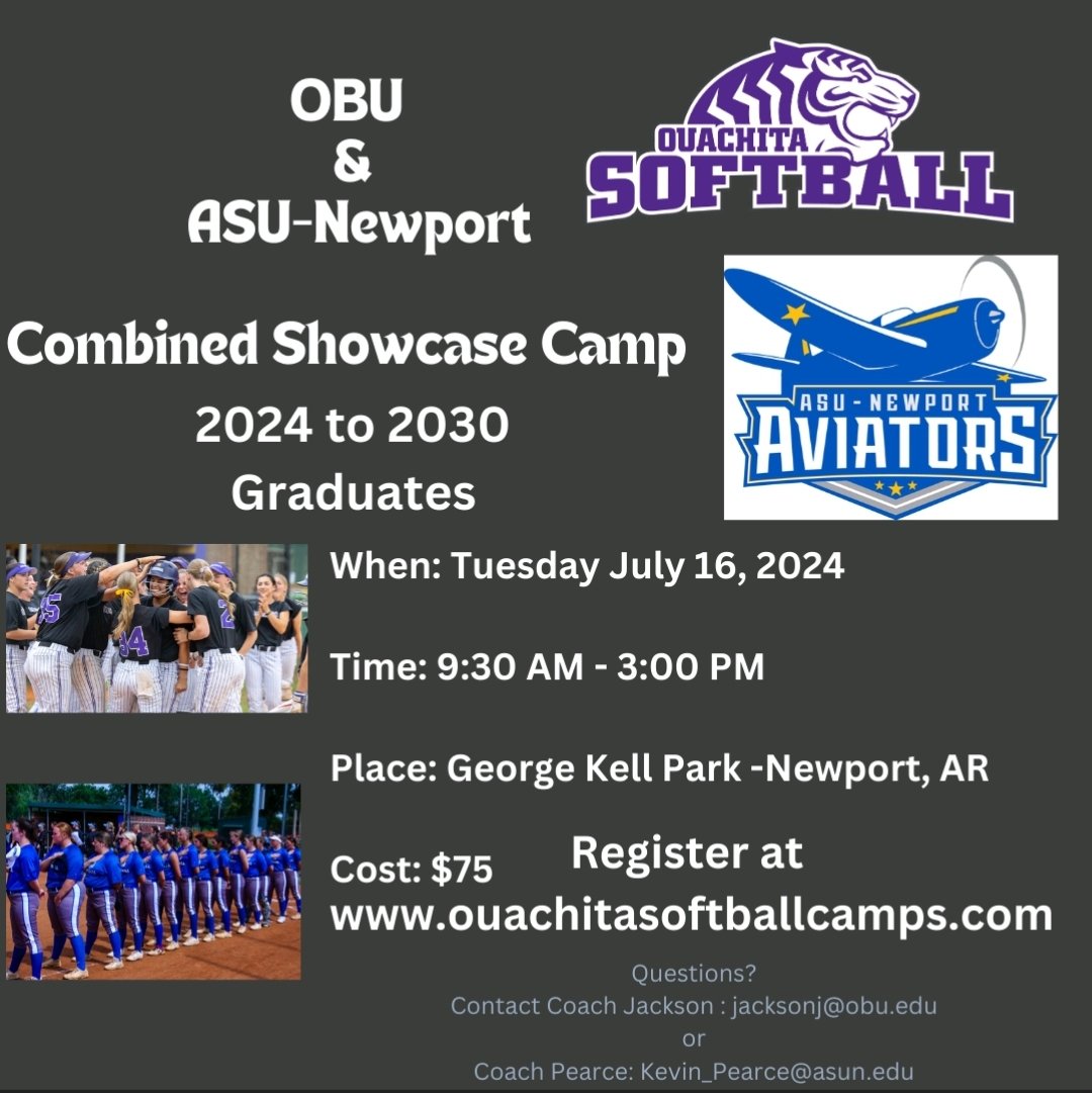 OuachitaSB's tweet photo. First Prospect Camp in 2 weeks, only 10 spots left!!

Register here!

https://t.co/SrpXyVCJTq https://t.co/vuE588CfFt