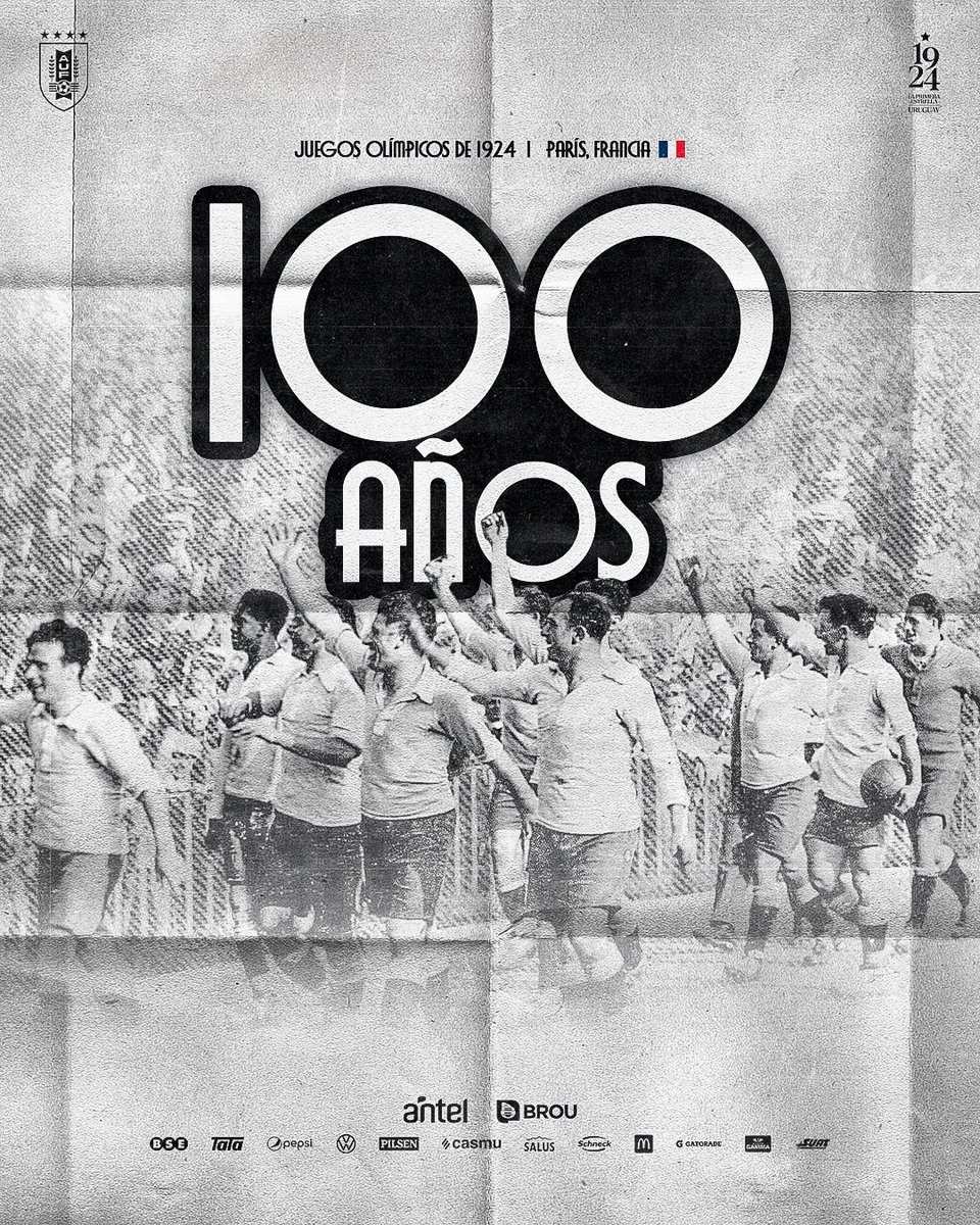 🇺🇾 𝐂𝐚𝐦𝐩𝐞𝐨𝐧𝐞𝐬 𝐎𝐥𝐢́𝐦𝐩𝐢𝐜𝐨𝐬 𝐲 𝐝𝐞𝐥 𝐌𝐮𝐧𝐝𝐨 

Se cumplen 100 años del título Mundial y Olímpico obtenido por Uruguay en el Estadio Colombes, donde la Celeste le ganó 3-0 a Suiza.

📲 auf.org.uy/juegos-olimpic…

#GloriosaCeleste
