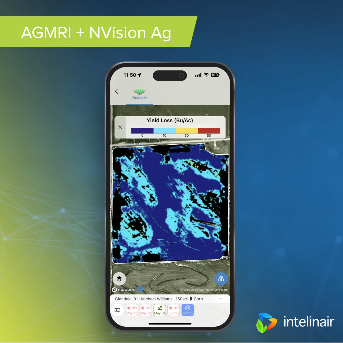 Are you feeling anxious about whether your corn has enough nitrogen to meet your yield goals? In our latest blog, #NVision’s Bob Ryan shared what growers should consider regarding N and how #AGMRI can help.
bit.ly/3R4Fy19

#nitrogenmanagement #fertilizer #grow24 #agtech