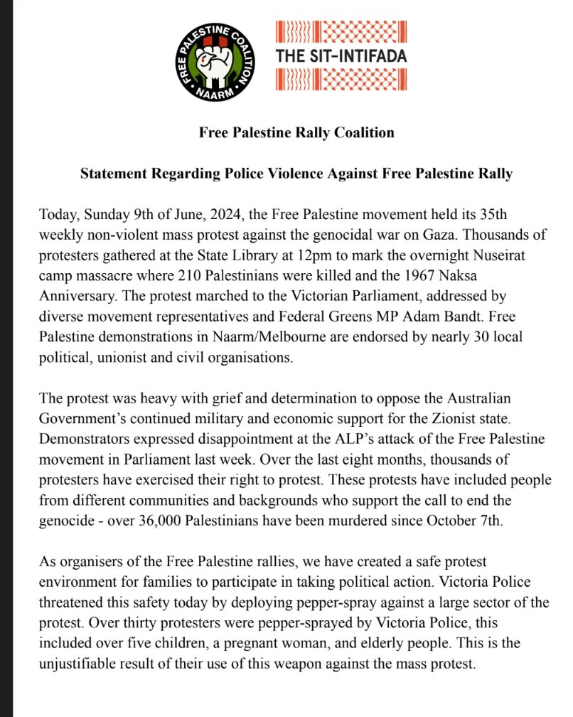 Free Palestine Coalition Naarm tweet media