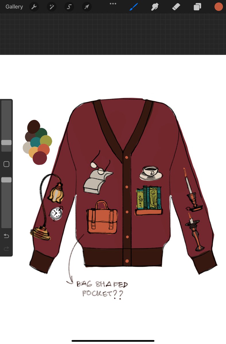 meyoco_'s tweet photo. academia cardigan sketch! https://t.co/A8wl0aPhWw