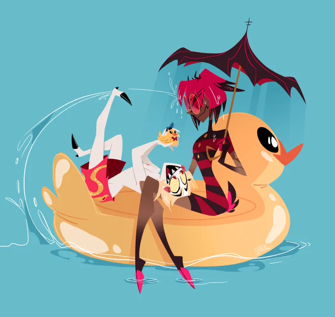 Beach day #radioappleweek #HazbinHotel