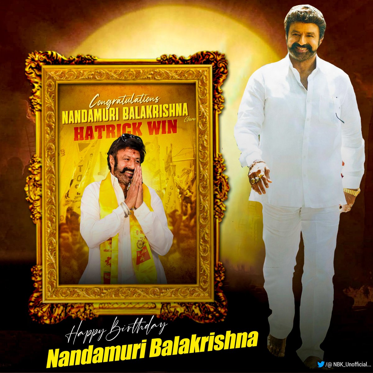 NBK_Unofficial's tweet photo. Wishing Our Global Lion, Hatrick Hero &amp; Politician #NandamuriBalakrishna garu a very happy birthday.

#HappyBirthdayNBK https://t.co/32rGrkxk9A