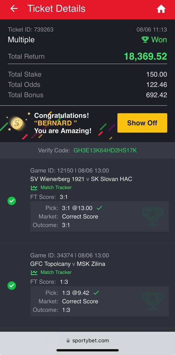 GreatA5512's tweet photo. Winning Ticket Back to Back Win 🏆 
Make a Great  Look Back and See The Great Winning Behind  ✨🪀 

Big Congratulations to all my winners 

We Stand together to be United 💷  Let’s all prepare For next fixed match. https://t.co/n86mN3y072