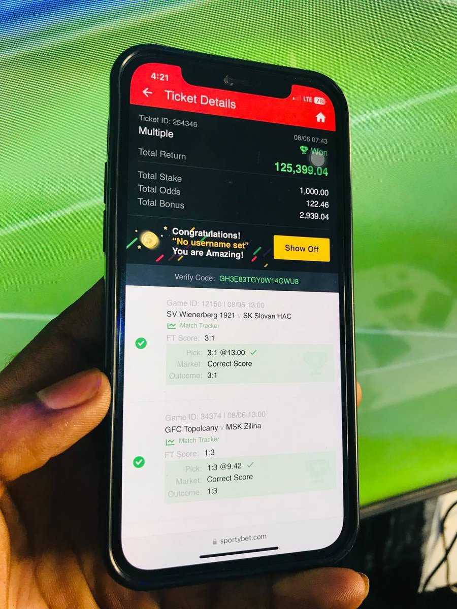 GreatA5512's tweet photo. Winning Ticket Back to Back Win 🏆 
Make a Great  Look Back and See The Great Winning Behind  ✨🪀 

Big Congratulations to all my winners 

We Stand together to be United 💷  Let’s all prepare For next fixed match. https://t.co/n86mN3y072