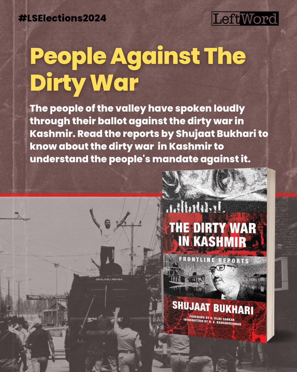 LeftWordBooks's tweet photo. People of the valley have spoken through their ballot!
No to the dirty war in Kashmir!
#loksabhaelections2024 #leftwordbooks https://t.co/x1oG4vbKAn