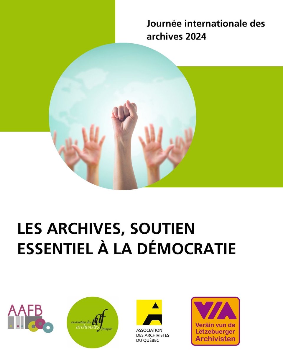 #IAW2024 
Joyeuse Journée Internationale  des Archives !

[Les archives, garantes de la démocratie]
Découvrez l'article rédigé avec l'association des archivistes luxembourgeois, <a href="/archivistesQc/">AAQ</a> et <a href="/Be_Archiviste/">AAFB</a> !

➡ Pour lire l'article en entier : archivistes.org/Journee-intern…