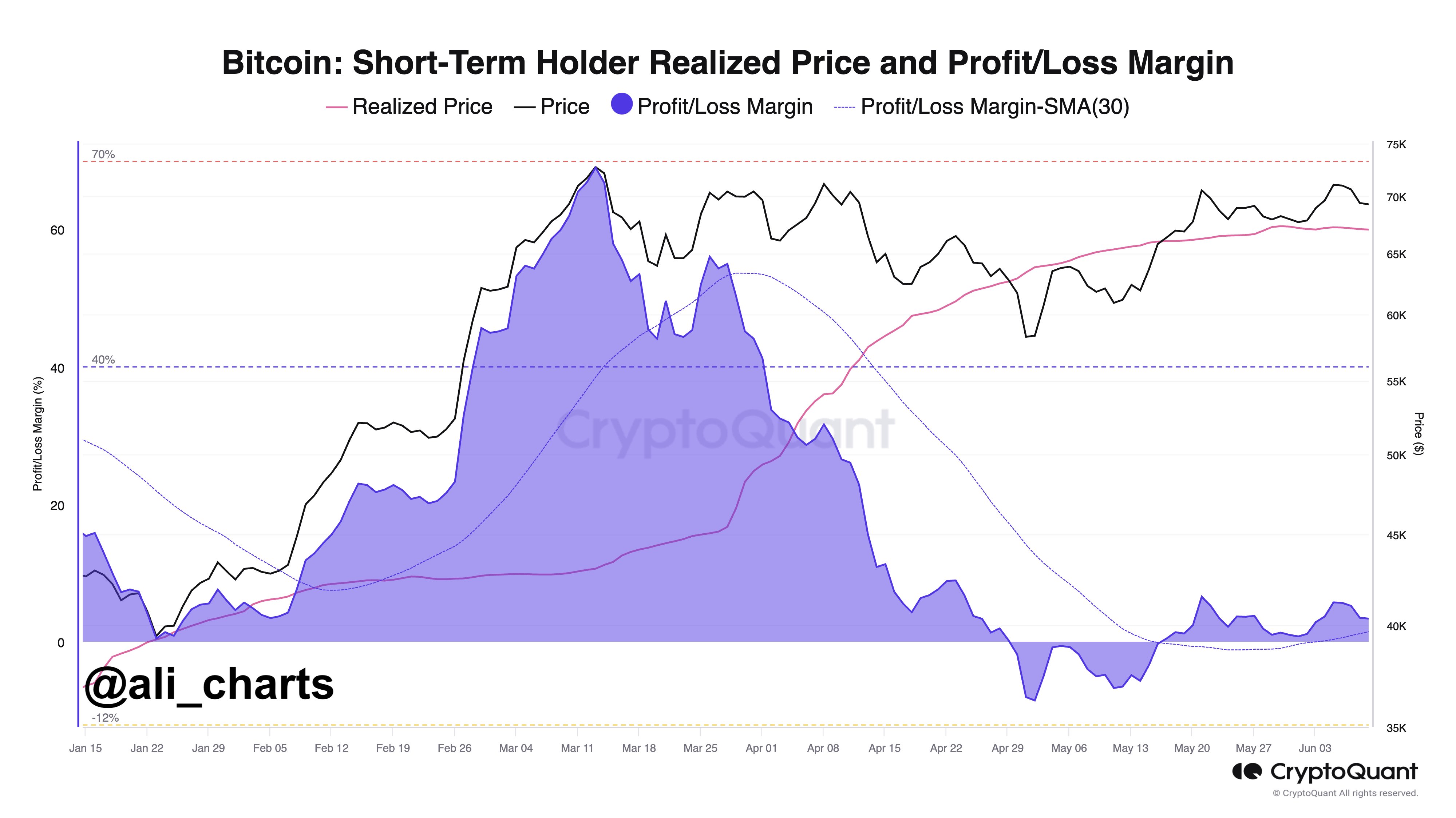 Bitcoin price short-term holders